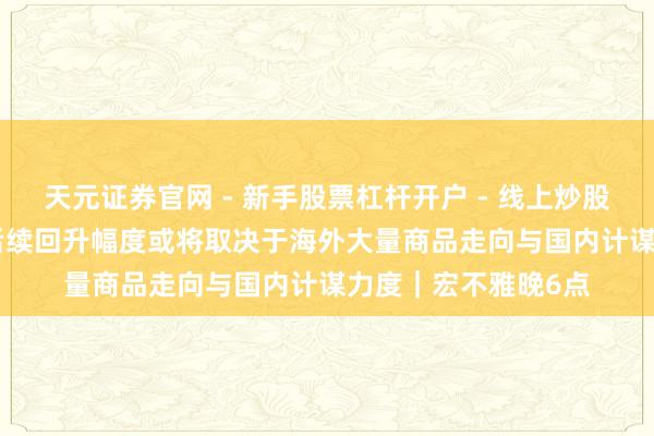 天元证券官网 - 新手股票杠杆开户 - 线上炒股配资如何注册 PPI后续回升幅度或将取决于海外大量商品走向与国内计谋力度｜宏不雅晚6点