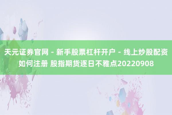 天元证券官网 - 新手股票杠杆开户 - 线上炒股配资如何注册 股指期货逐日不雅点20220908