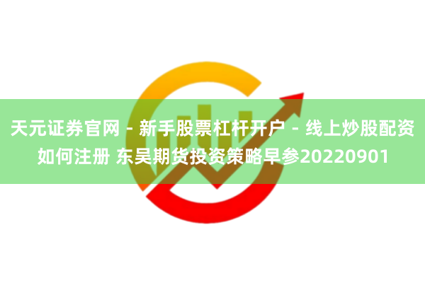 天元证券官网 - 新手股票杠杆开户 - 线上炒股配资如何注册 东吴期货投资策略早参20220901