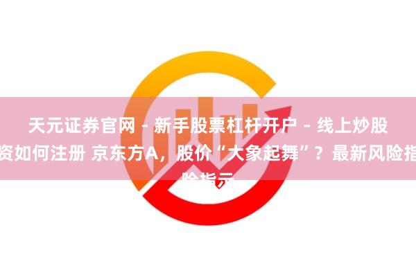 天元证券官网 - 新手股票杠杆开户 - 线上炒股配资如何注册 京东方A，股价“大象起舞”？最新风险指示