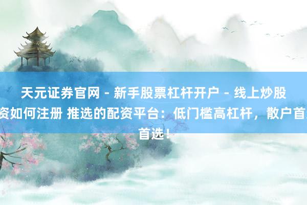 天元证券官网 - 新手股票杠杆开户 - 线上炒股配资如何注册 推选的配资平台：低门槛高杠杆，散户首选！