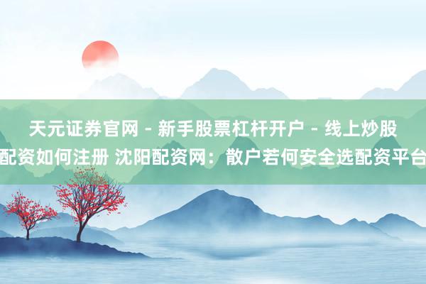 天元证券官网 - 新手股票杠杆开户 - 线上炒股配资如何注册 沈阳配资网：散户若何安全选配资平台